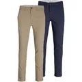 Produktbild: JACK AND JONES JACK&JONES Herren Chino-Hose, 2er Pack - JPSTMARCO JJDAVE 2PK, Länge 32