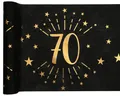 Produktbild: Tischläufer Vlies 70 schwarz-gold 30cm x 5m Geburtstag Tischdekoration Party