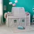Produktbild: Homestyle4u Hochbett, Weiß, Holz, Kinder- & Jugendzimmer, Kindermöbel, Kinderbetten, Hochbetten