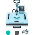 Produktbild: VEVOR Hitzepresse, 12 x 15 Zoll, 5-in-1-Wärmeübertragungsmaschine mit 30-oz-Tumbler-Presse, 360° wegschwenkbares T-Shirt-Pressen, digitale präzise Steuerung, für T-Shirts/Tassen/Hüte/Teller, grün
