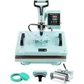 Produktbild: Hitzepresse, 12 X 15 Zoll, 5-in-1-wärmeübertragungsmaschine Mit 30-oz-tumbler-presse, 360° Wegschwenkbares T-shirt-pressen, Digitale Präzise Steuerung, Für T-shirts/tassen/hüte/teller, Grün - Vevor