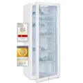 Produktbild: Exquisit Glastürkühlschrank GKS240-GT-160C weiss | Nutzinhalt: 237 L | Türschloss | 6 Gitterablagen | Umluftventilator | Standgerät