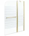 Produktbild: Badewannenaufsatz mit Tür Sicherheitsglas transparent/gold 100x140 cm Tuapi
