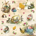 Produktbild: 20 Servietten Tiere zu Ostern Vintage | Osterdeko | Tischdeko 33x33cm