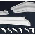 Produktbild: Marbet Design - Stuckleisten Xps Styropor Weiß 2 Meter Deckenleisten Wandleisten E-leisten Modelle: E-8 / 72x72mm, Muster Ca. 20cm