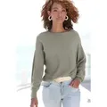 Produktbild: Strickpullover VIVANCE, Damen, Gr. 32/34, grün (khaki), Rippstrick, Obermaterial: 80% Viskose, 20% Polyamid, unifarben, figurumspielend hüftlang, U-Boot-Ausschnitt, Fledermausärmel, Pullover Strickpullover, mit U-Boot-Ausschnitt, Fledermausärmel, Streifenoptik, Oversize, Topseller