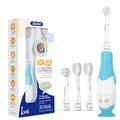 Produktbild: Seago Elektrische Zahnbürste Kinder ab 0-3 Jahr mit LED Licht, Weichen BPA-freiem Runder Gummierte Bürstenkopf, 2 Minuten Smart Timer, Wasserdicht IPX7, für Empfindliche Babyzähne, SG513(Blau)