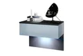 Produktbild: Vladon Nachttisch Sleep (Nachttischschrank, mit Schublade zur Wandmontage), Schwarz matt/Denim matt, inkl. LED-Beleuchtung (60 x 46 x 35 cm)