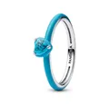 Produktbild: Pandora Fingerring Damenring Herz aus 925er Silber, türkise Emaille von PANDORA ME