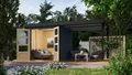 Produktbild: Karibu Hybrid Gartenhaus Hollywood C mit Anbaudach ca. 2,40 m breit anthrazit