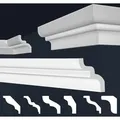 Produktbild: Marbet Design - Stuckleisten xps Styropor weiß 2 Meter Deckenleisten Wandleisten E-Leisten Modelle: E-9 / 62x80mm, Muster ca. 20cm