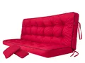Produktbild: PillowPrim Rot Sitzauflage für Hollywoodschaukel, 180 cm Gartenschaukelkissen, Komfortable Bankauflage mit Rückenlehne, Passend für Rattanmöbel