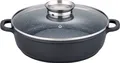 Produktbild: GSW Servierpfanne Gourmet Granit, Aluminiumguss, VITAFLON® GRANIT Antihaft-Versiegelung, Glasdeckel, Induktion