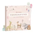 Produktbild: Mintkind Fotoalbum Kinder Rosa – Erinnerungsbuch Kindergeburtstag mit Ausfüllseiten – Erinnerungsalbum 1 bis 12 Jahre – Geschenk zur Geburt für Jungen & Mädchen