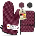 Produktbild: ® Ofenhandschuhe Topflappen 4er Set Hitzebeständige Topfhandschuhe Baumwolle ...
