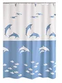 Produktbild: RIDDER Duschvorhang Folie Flipper Weiß-blau 180x200 cm