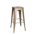 Produktbild: hjh OFFICE 645013 Barhocker VANTAGGIO HIGH Metall Gold Retro-Hocker im Industry-Design, stapelbar