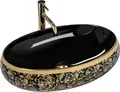 Produktbild: Rea Aufsatzwaschbecken Meryl Oval Black Gold