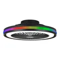 Produktbild: MeLiTec Deckenlampe,  Ventilator DV06, RGB-Lauflicht, natürlicher Wind, schwarz