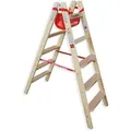 Produktbild: Euroline Holz Stufenstehleiter Mit Comfort-stufen Mit Werkzeugablage 2x5 Stufen