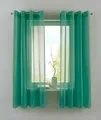 Produktbild: 2er Set Ösengardinen Transparent »Basel« Bleiband HxB 175x140 cm Petrol