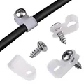 Produktbild: Kabelklemmen R Typ 6,4mm Nylon Kunststoff Draht Clips mit Schrauben 100 Stück