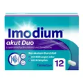 Produktbild: Imodium akut Duo bei akutem Durchfall mit Blähungen 12 St