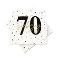 Produktbild: 20 Servietten zum 70. Geburtstag 33x33 cm - weiß schwarz gold