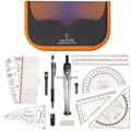 Produktbild: CALCUSO Geometrie Set PRO – Oranges Mäppchen mit Zirkel, Geodreieck & Lineal