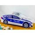 Produktbild: Autobett Kinderbett Jugendbett Polizei Car Polizeiauto Polizist Kinder Spielbett ohne Matratze 70x140 cm von Geburt bis 6. Lebensjahr - Blau