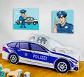 Produktbild: Kids Collective Autobett Kinderbett Jugendbett 70x140 | 80x160 mit Rausfallschutz Matratze optional | Polizei Polizeiauto Polizist Kinder Spielbett