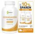 Produktbild: Ashwagandha-Extrakt 120 Kapseln Premium Markenrohstoff KSM66 mit Vitamin C