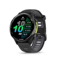 Produktbild: Garmin® Forerunner® 970 Premium GPS-Lauf- und Triathlon-Smartwatch, AMOLED-Display, integrierte LED-Taschenlampe, Carbongrau DLC Titan mit schwarzem Gehäuse und schwarz-durchscheinendem Weißstein-Band