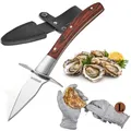 Produktbild: SPEENSUN Austernmesser,Austernmesser Und Handschuh,Austern Set mit Premium-Holzgriff,Edelstahl Austernöffner mit Handschuhe mit Schutzstufe 5 (L) Oyster Messer