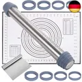 Produktbild: Aukiita Edelstahl Nudelholz, Teigroller aus Metall, Dicke-Verstellbares