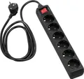 Produktbild: Hama Mehrfachsteckdosenleiste 6-fach mit Schalter, Kabellänge 1,4 m Steckdosenleiste 6-fach (Kabellänge 1,4 m)
