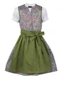 Produktbild: Ramona Lippert® - Kinder Dirndl Priscilla | Grau-Grün | Inkl. Kleid, Schürze & Bluse | Größe 86-164 - Mädchen Dirndl & Dirndl-Sets - Kinderdirndl | Dirndl Mädchen 110/116