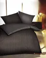 Produktbild: Kaeppel Mako Satin Bettwäsche Eternity Combo Streifen Braun 155x200 cm + 80x80 c