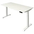 Produktbild: Kerkmann Move 4 elektrisch höhenverstellbarer Schreibtisch weiß rechteckig, T-Fuß-Gestell weiß 160,0 x 80,0 cm