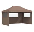 Produktbild: vidaXL Partyzelt Partyzelt Faltbar Pop-Up mit 3 Seitenteilen Braun
