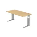 Produktbild: Hammerbacher VUS Höhenverstellbar Schreibtisch Rechteckig Ahorn C-Fuß 1.600 (B) x 800 (T) x 860 (H) mm Spanplatte, Stahl