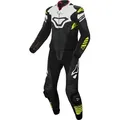 Produktbild: Macna Tracktix 2-Teiler perforierte Motorrad Lederkombi, schwarz-weiss-gelb, Größe 46 für Männer
