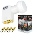 Produktbild: QUAD LNB 0,1 dB Opticum DIGITAL Quattro Switch 4 Teilnehmer SAT Kopf LMB UHD 4K