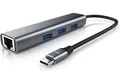 Produktbild: Primewire - USB C HUB mit RJ45 Ethernet - 10/100/1000 Mbit/s - Gigabit Ethernet, LAN Network Adapter - 3 x USB 3.2 Gen.1 A Ports - Notebooks, Ultrabooks und, 722304821722