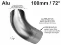 Produktbild: Alu Fallrohrbogen mit Einzug d=100mm x 72° Regenfallrohr Bogen