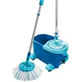 Produktbild: Leifheit Wischmopp Set CLEAN TWIST Disc Mop Ergo Mobile, (5-St), Drill-Stiel-Mechanik, 360° Kardan-Gelenk grau