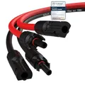 Produktbild: RedStar24 Solarkabel Verlängerung 4mm² - 25m - TÜV-zertifiziert - UV-beständig, Photovoltaik Kabel, PV Kabel, Solar Verlängerungskabel IP68 für Solarpanel, Wechselrichter & Laderegler - langlebig