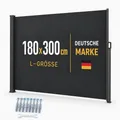 Produktbild: ONBEST Seitenmarkise | 180 x 300 cm | Ausziehbar | mit Schrauben und Dübel | Wasserabweisend | UV-Beständig