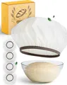 Produktbild: KRUSTENZAUBER 4x Abdeckhaube für Gärkörbe - Wiederverwendbar Gärfolie als Brot backen Zubehör – Gärhauben schaffen ideale Bedingungen für Teiggärung