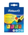 Produktbild: Pelikan Textmarker 490 4 Stücke Grün Orange Pink Gelb Multi Tinte auf Wasserbasis Box Sort. 4 ST im Karton-Etui (814058)
